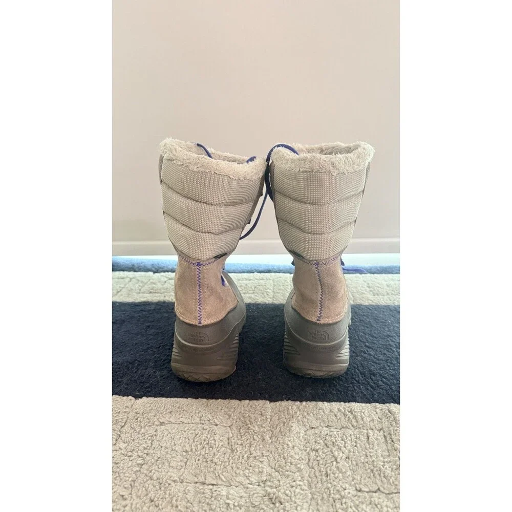 Kids North Face Shellista Lace II Gray Heat Seeker Waterproof Snow Boots Size 6